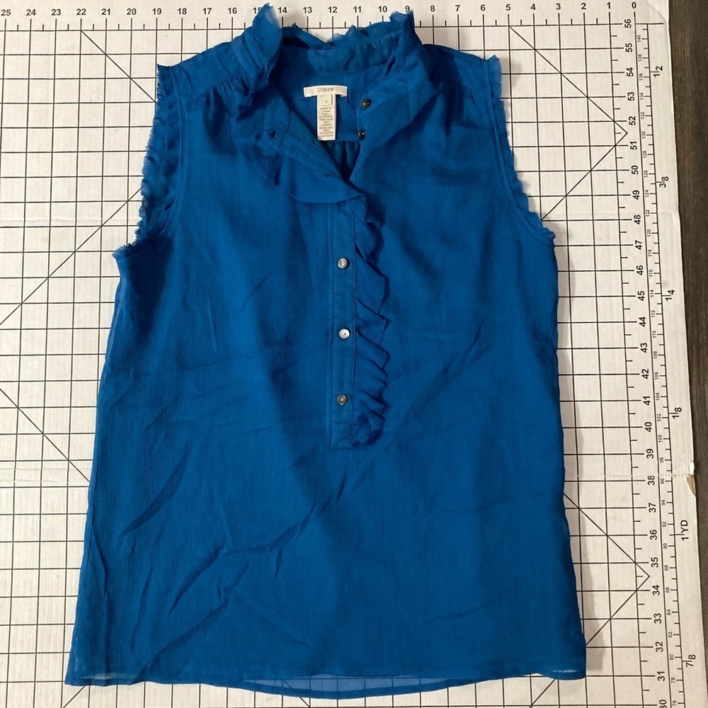 J. Crew Women’s Size 2 Blue 100% Silk Blouse